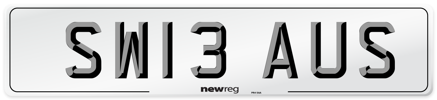 SW13 AUS Number Plate from New Reg
